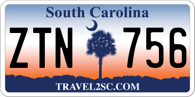 SC license plate ZTN756