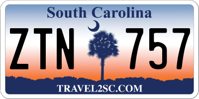 SC license plate ZTN757