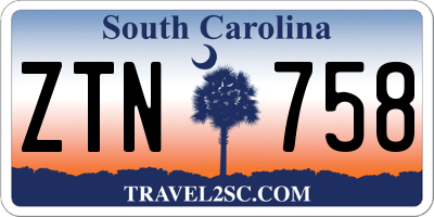 SC license plate ZTN758