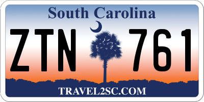 SC license plate ZTN761