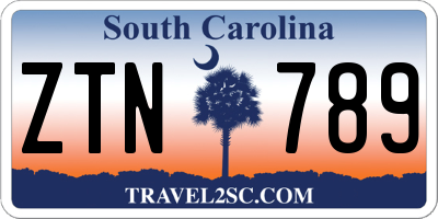 SC license plate ZTN789