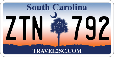 SC license plate ZTN792