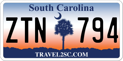 SC license plate ZTN794