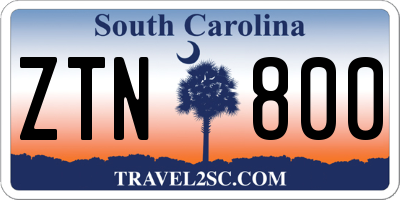 SC license plate ZTN800