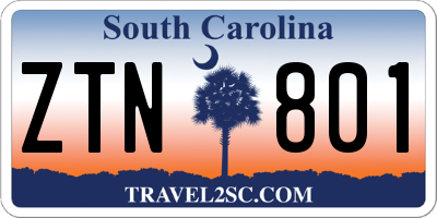 SC license plate ZTN801