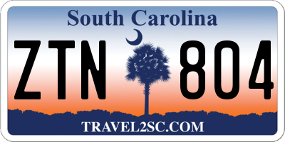 SC license plate ZTN804