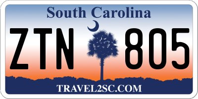 SC license plate ZTN805