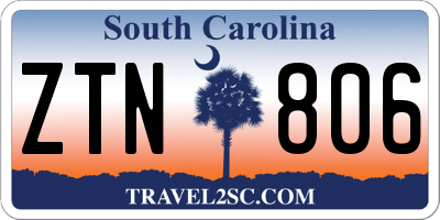 SC license plate ZTN806