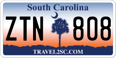 SC license plate ZTN808