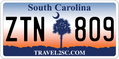SC license plate ZTN809