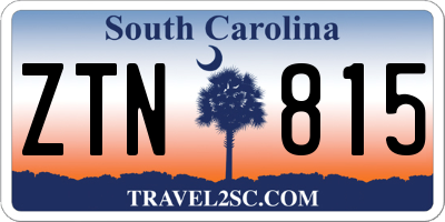 SC license plate ZTN815
