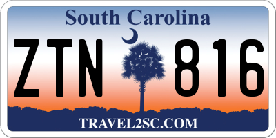 SC license plate ZTN816