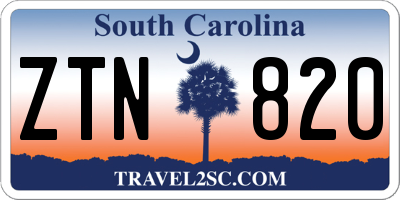 SC license plate ZTN820