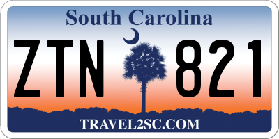 SC license plate ZTN821