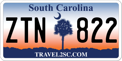 SC license plate ZTN822