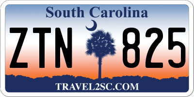 SC license plate ZTN825