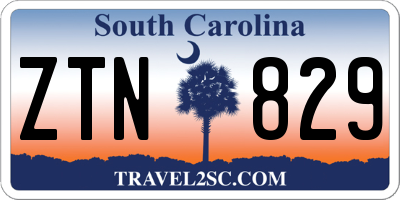 SC license plate ZTN829