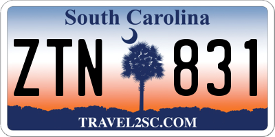 SC license plate ZTN831