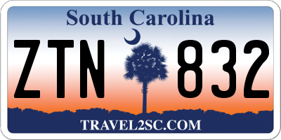 SC license plate ZTN832
