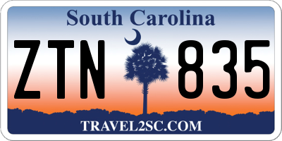 SC license plate ZTN835