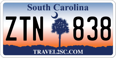 SC license plate ZTN838