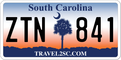 SC license plate ZTN841