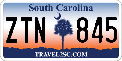 SC license plate ZTN845