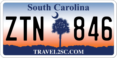 SC license plate ZTN846