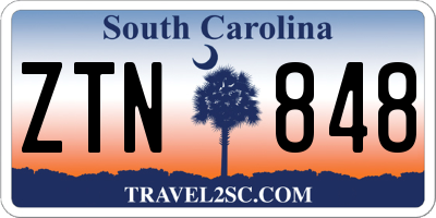 SC license plate ZTN848