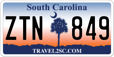 SC license plate ZTN849