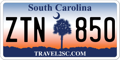 SC license plate ZTN850