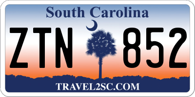 SC license plate ZTN852