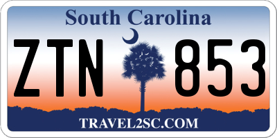 SC license plate ZTN853