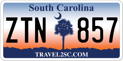 SC license plate ZTN857