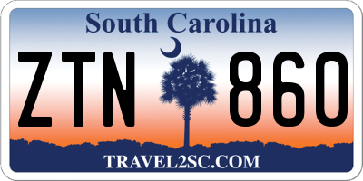 SC license plate ZTN860