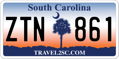 SC license plate ZTN861