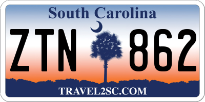SC license plate ZTN862