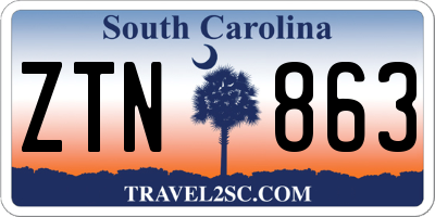 SC license plate ZTN863