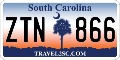 SC license plate ZTN866