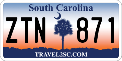 SC license plate ZTN871