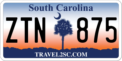 SC license plate ZTN875