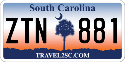 SC license plate ZTN881