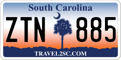 SC license plate ZTN885