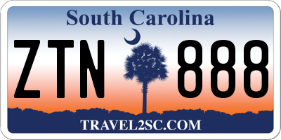 SC license plate ZTN888