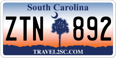 SC license plate ZTN892