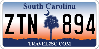 SC license plate ZTN894