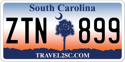 SC license plate ZTN899