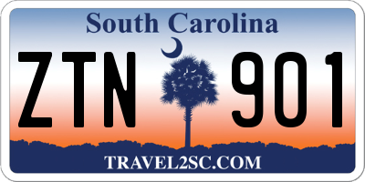 SC license plate ZTN901