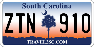SC license plate ZTN910