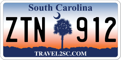 SC license plate ZTN912